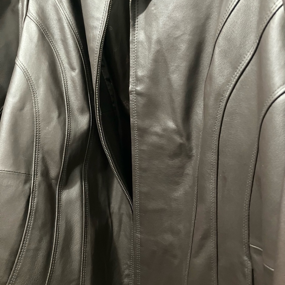 East 5th Dark Black /Brown Leather Jacket Women’s 2x